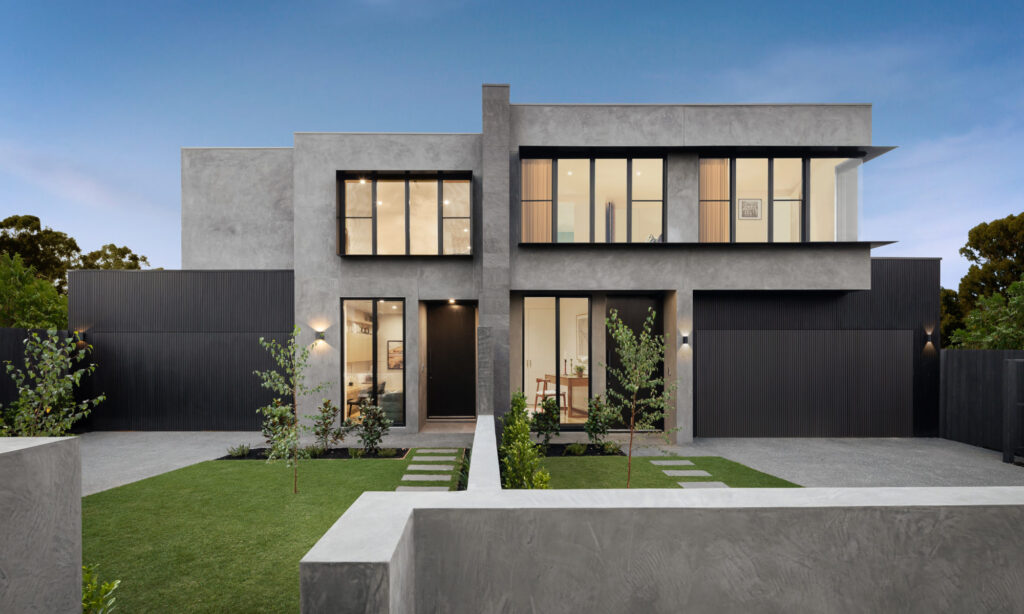 Bambra facade: dual occupany with black & grey exterior