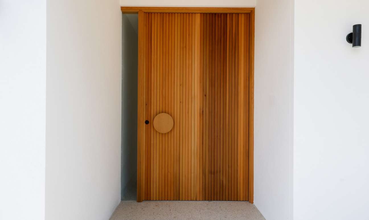 Timber panelled front door