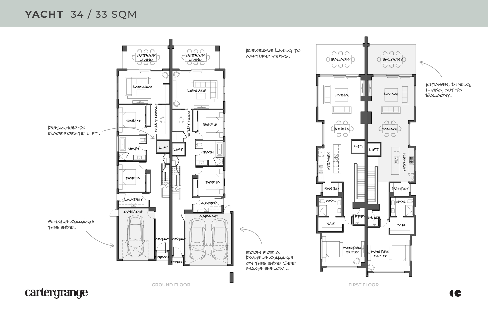 Yacht dual occupancy floor plan